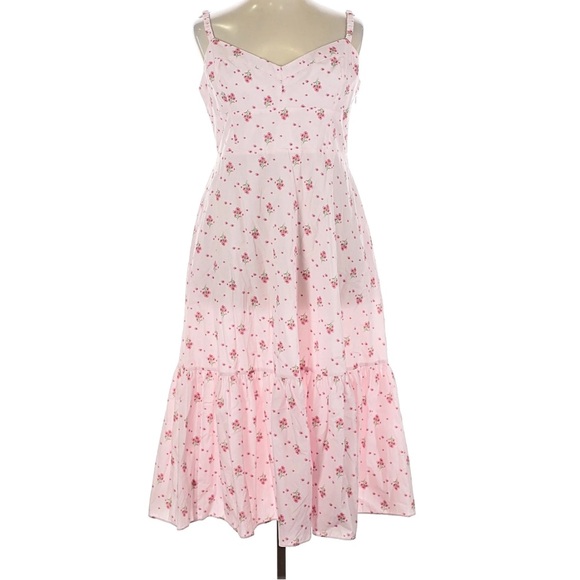 Hill House Home Solange Nap Dress Pink Ditsy Floral Cotton Poplin Size XL - Picture 3 of 13